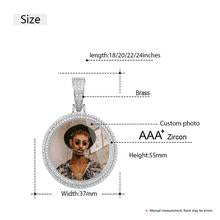 Large Circle necklace double layer Rhinestone Double Row Crystal Photo Medallion Necklace